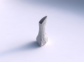 vase geschwollen tappered dreieck bläschen gericht dekor architektonisch dekoration haus 3d print model - Mito3D