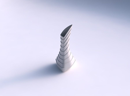 vase bouffi tappé triangle horizontal couches maison décor 3d print model - Mito3D