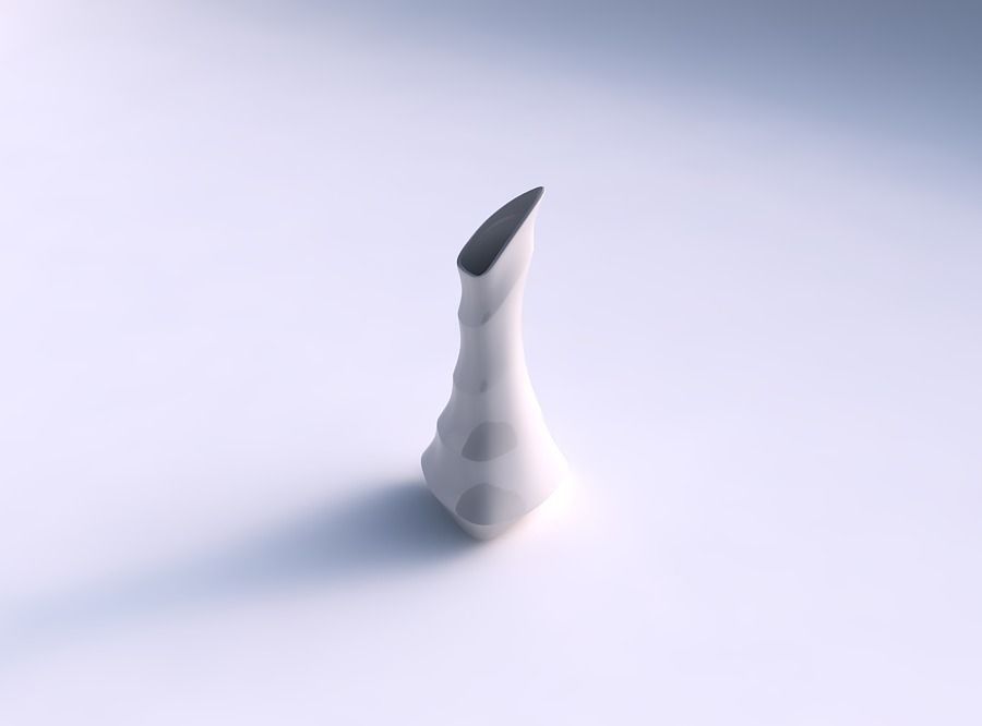vaso gonfio picchiettato triangolo orizzontale sezioni casa arredamento 3D print model - Mito3D