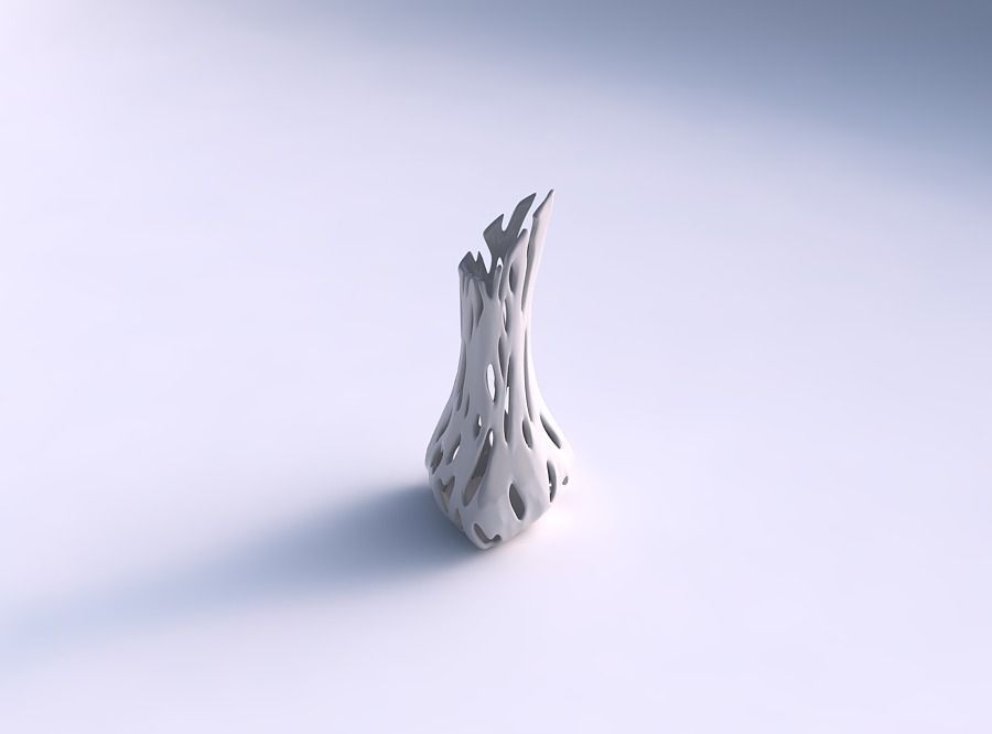 vase geschwollene tappered Dreieck glatte Schnitte glatt Gericht Dekor architektonische Dekoration Haus 3D print model - Mito3D