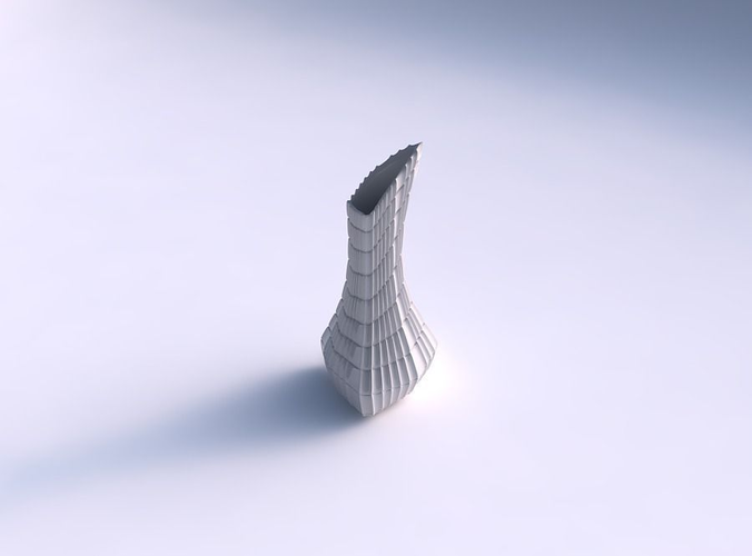 vase bouffi tappé Triangle étrange carrelage plat décor architectural décoration maison 3D print model - Mito3D