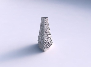 vase puffy tipped triangle dense organic lattice house decor 3d print model - Mito3D