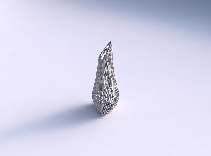 vaso gonfio ribaltato triangolo reticolo piastrelle piatto arredamento architettonico decorazione Casa 3D print model - Mito3D
