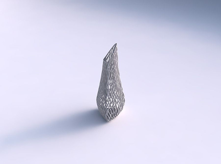 florero hinchado inclinado triángulo enrejado losas plato decoración arquitectónico casa 3d print model - Mito3D
