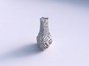 vaso gonfi triangolo rotto twisted biologica del reticolo 3 casa il puffy di cracking organico arredamento 3d print model - Mito3D