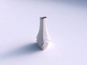 vase gonflés triangle courbe horizontale ondulée sections maison courbée à l'horizontale ondulé les décor 3d print model - Mito3D