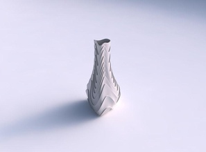 jarrón hinchada de triángulo horizontal ondulada capas casa florero puffy ondulado las decoración 3d print model - Mito3D