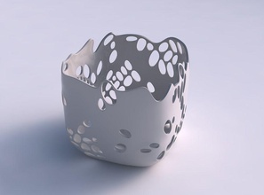 jarrón cuadrática achaparrada burbujas de agujeros casa florero las los decoración 3d print model - Mito3D