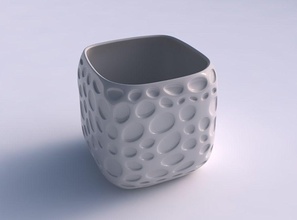 vase quadratic stumpy bubbles house dish decor architectural decoration 3d print model - Mito3D