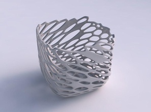 vase quadratic stumpy cracked twisted organic lattice house decor 3d print model - Mito3D
