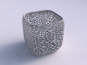 vase quadratic stumpy dense organic lattice 2 house decor 3d print model - Mito3D