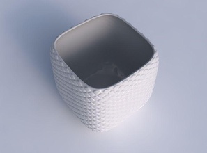 vase quadratisch stumpy Diagonale raster Ausbuchtungen quadratische die grid Haus Dekor 3d print model - Mito3D