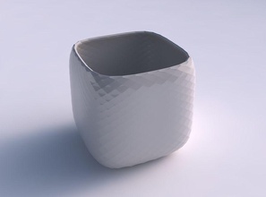 vaso quadrática stumpy diagonal padrão de grade a casa grelha o decoração 3d print model - Mito3D