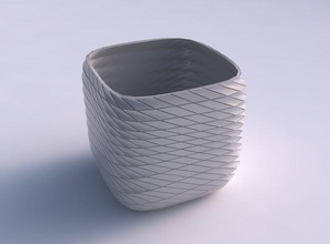 vazo ikinci dereceden bodur bozuk bükülmüş kafes tabaklar ev dekor 3d print model - Mito3D