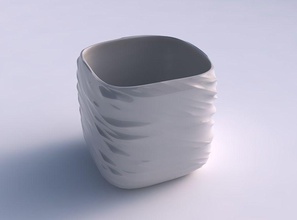 vase quadratisch stumpy Fasern glatt im inneren Haus quadratische innen Dekor 3d print model - Mito3D