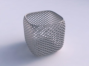 vazo ikinci dereceden bodur ince diyagonal kafes kafes ev dekor 3d print model - Mito3D