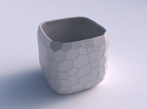 vase quadratisch stumpy feine organische Zellen Haus quadratische fein Bio Gericht Dekor architektonische Dekoration 3d print model - Mito3D