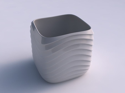 vazo ikinci dereceden Bodur yatay dalgalı ters katmanlar vazo ikinci dereceden Bodur yatay dalgalı ters katmanlar ev dekor 3d print model - Mito3D