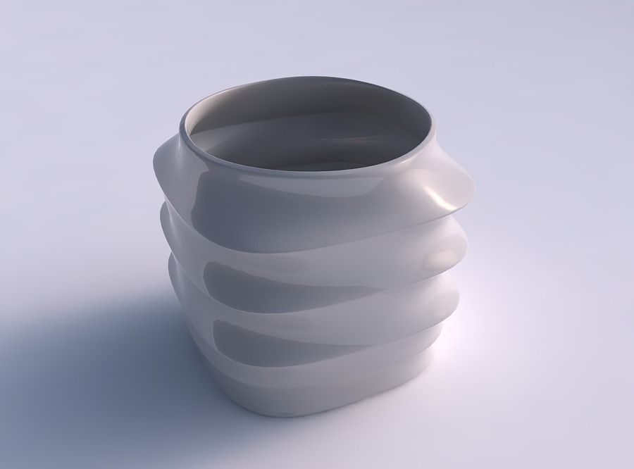 vazo ikinci dereceden bodur telaffuz yatay bölümler tabak dekor mimari dekorasyon ev 3D print model - Mito3D