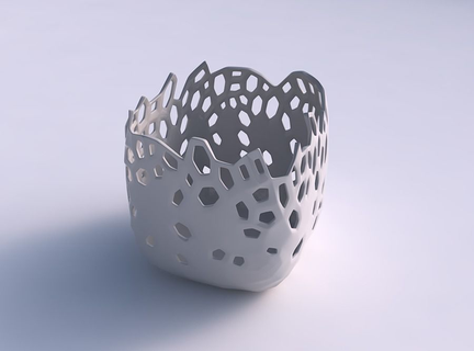 vazo ikinci dereceden Bodur pürüzsüz kristal cilt holes001 ev dekor 3d print model - Mito3D
