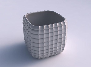 vase quadratic stumpy strange tiles dish decor architectural decoration house 3d print model - Mito3D