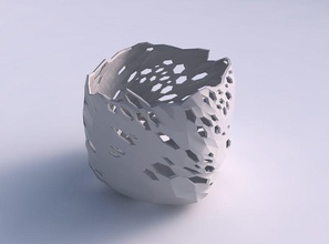 vase quadratisch stumpy twisted crystal skin Löcher Haus quadratische Haut Dekor 3d print model - Mito3D