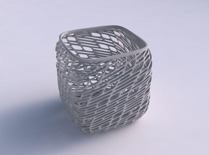 vaso quadrática stumpy torcida lattice telhas a casa prato decoração de arquitetura 3d print model - Mito3D