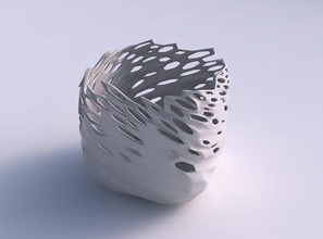 vazo ikinci dereceden Bodur bükülmüş pürüzsüz kristal cilt delikler ev dekor 3d print model - Mito3D