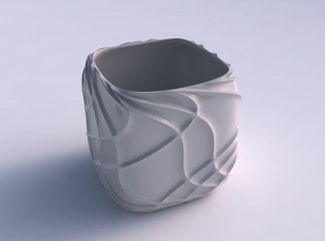 vazo ikinci dereceden bodur dalgalı seyrek ekstrüde çizgiler ev dekor 3d print model - Mito3D