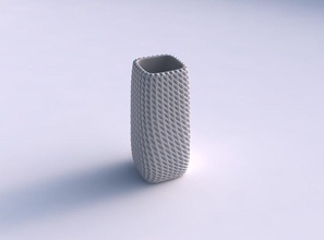 vase quadratic tall bent extruded pattern house decor 3d print model - Mito3D
