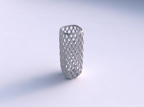 vase quadratic tall bubble grid lattice house decor 3d print model - Mito3D