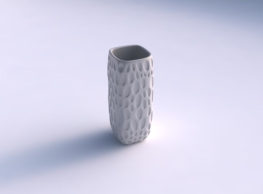 vazo kuadratik uzun kabarcıklar ev boylu bubbles dekor 3D print model - Mito3D