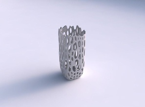 vase quadratic tall cracked organic lattice house decor 3d print model - Mito3D