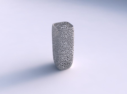 vase quadratic tall dense twisted organic lattice house decor 3d print model - Mito3D