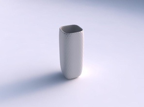 vase quadratic tall diagonal grid pattern house decor 3d print model - Mito3D