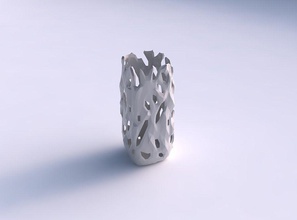 vase quadratic tall faceted cuts bulges house decor 3d print model - Mito3D