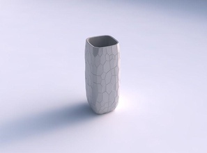 vase quadratisch fein organisch zellen haus dekor 3d print model - Mito3D