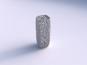 vase quadratisch hoch auf gehobene Bio-Gitter Haus quadratische fein Bio Gitter Dekor 3d print model - Mito3D