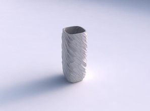 vaso quadratico alto bene contorto organico cellule casa arredamento 3d print model - Mito3D