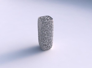 vase quadratisch hohen organischen Gitter verdreht Dicke Haus quadratische hoch Bio twisted Dekor 3d print model - Mito3D