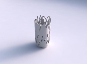 vase quadratic tall organic skin holes house decor 3d print model - Mito3D