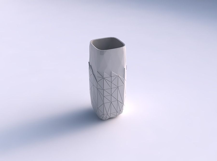 vase quadratic tall partial random triangle plates house decor 3d print model - Mito3D