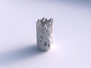 vase quadratic tall twisted organic skin holes house decor 3d print model - Mito3D