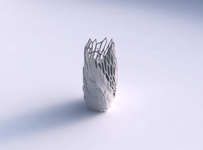vase quadratic tall twisted reptile skin holes house decor 3d print model - Mito3D
