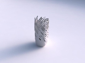 vase quadratic tall twisted smooth bubble holes house decor 3d print model - Mito3D