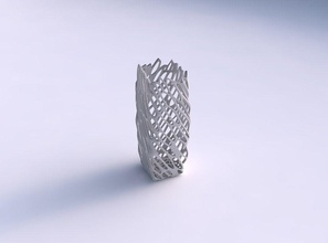 vase rechteck geknackt verdrehte organisch gitter 3 gericht dekor architektonisch dekoration haus 3d print model - Mito3D