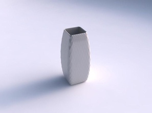 vase rectangle diagonal grid pattern dish decor architectural decoration house 3d print model - Mito3D