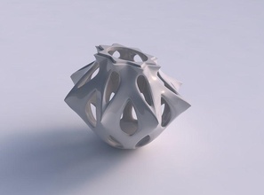 vase rose spikes gewölbt glatt schneidet gedrückt gedehnt ecke haus dekor 3d print model - Mito3D