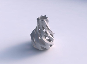 vaso rosa picchi gonfio liscio tagli contorto allungato casa arredamento 3d print model - Mito3D