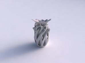 vase rose spikes intersection through cuts eccentric house decor 3d print model - Mito3D